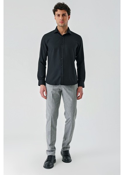 Siyah Uzun Kollu Oxford Cepsiz Pamuklu Klasik Slim Fit Dar Kesim Gömlek 1004240235 indirimleri