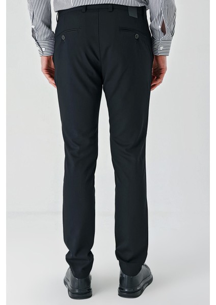 Siyah Gabardin Pamuklu Yan Cepli Comfort Fit Rahat Kesim Casual Pantolon 1003240113 indirimleri