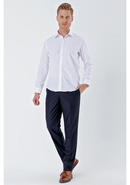 Beyaz Uzun Kollu Bez Ayağı Sert Yaka Cepsiz Pamuklu Basic Slim Fit Dar Kesim Gömlek 1004230357 fırsatları