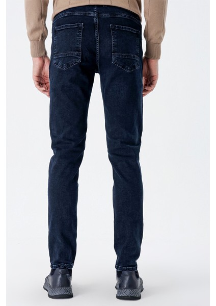 Koyu Lacivert Gabardin %100 Pamuk 5 Cep Slim Fit Dar Kesim Casual Denim Pantolon 1023235162