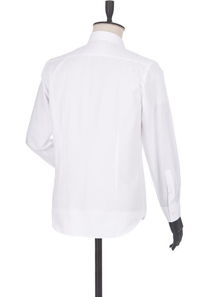 Beyaz Uzun Kol Filafil Sert Yaka Slim Fit Dar Kesim Basic Gömlek 1004225008 fiyatları