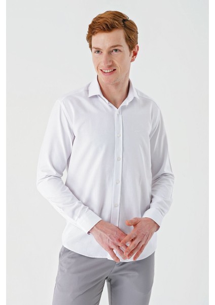 Beyaz Uzun Kollu Oxford Cepsiz Pamuklu Klasik Slim Fit Dar Kesim Gömlek 1004240235 indirimleri