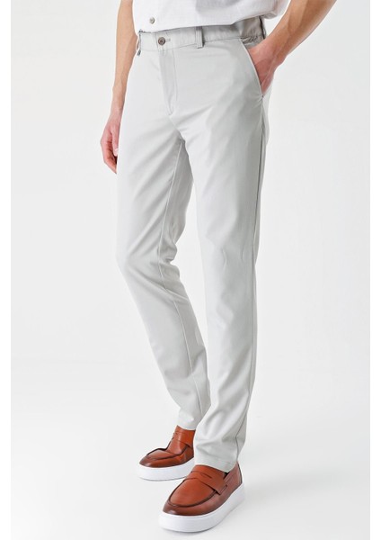 Açık Bej Gabardin Pamuklu Yan Cepli Comfort Fit Rahat Kesim Casual Pantolon 1003240113 modelleri