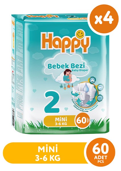 Bebek Bezi Mini 2 No 60 Lı x 4 Adet