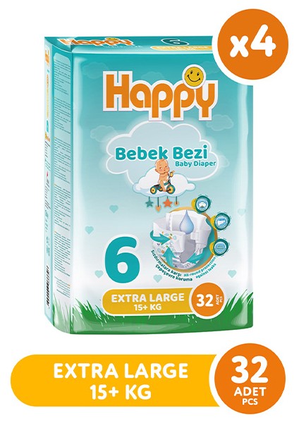 Bebek Bezi Extra Large 6 No 32 Li x 4 Adet