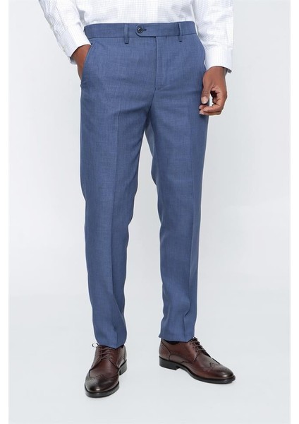 Koyu Mavi Armürlü Comfort Fit Rahat Kesim Klasik Pantolon 1003225155 modelleri