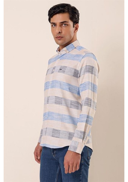 Uzun Kollu Kareli Cepsiz %100 Pamuk Klasik Slim Fit Dar Kesim Gömlek 1004230171 modelleri