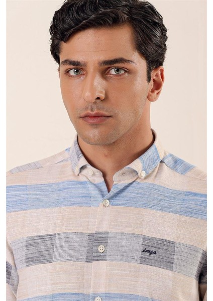 Uzun Kollu Kareli Cepsiz %100 Pamuk Klasik Slim Fit Dar Kesim Gömlek 1004230171 fırsatları