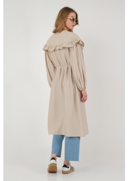 Yakası Fırfırlı Gömlek Bej fırsatları