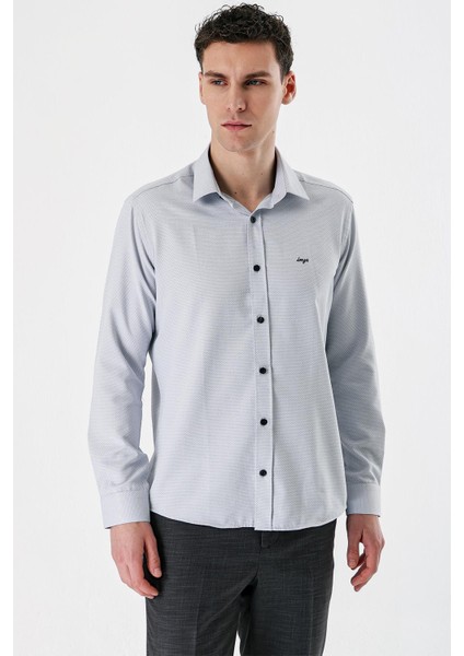 Siyah Uzun Kollu Desenli Armürlü Sert Yaka Cepsiz Pamuklu Slim Fit Dar Kesim Gömlek 1004235171 fiyatları