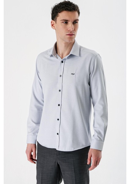 Siyah Uzun Kollu Desenli Armürlü Sert Yaka Cepsiz Pamuklu Slim Fit Dar Kesim Gömlek 1004235171 modelleri