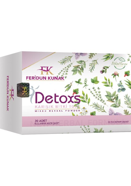 Detoxs Karışık Bitki Tozu 30 Adet Detoks Çayı Bitkisel Karışım