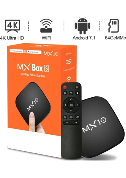 MX Box MX10 1/8 GB 4K Android Tv Box Media Player