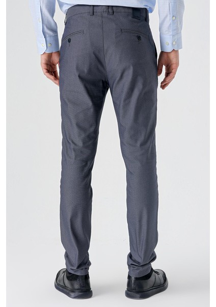 Koyu Lacivert Pamuklu Likralı Yan Cepli Slim Fit Dar Kesim Casual Pantolon 1003240150 modelleri