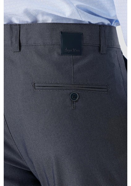 Koyu Lacivert Pamuklu Likralı Yan Cepli Slim Fit Dar Kesim Casual Pantolon 1003240150 indirimleri