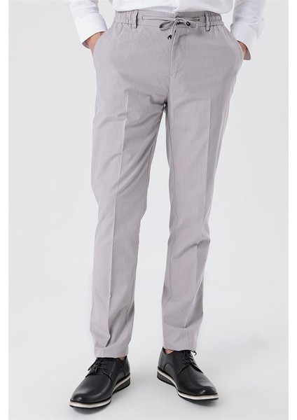 Gri Armürlü Pamuklu Likralı 5 Cep Slim Fit Dar Kesim Casual Pantolon 1003230107 modelleri