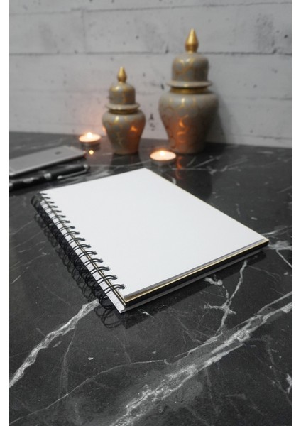 Galata Kulesi Desen Ahşap Defter - Ajanda - Günlük - Çizgisiz Defter (Ahşap Rengi Banu) A5 Notebook fırsatları