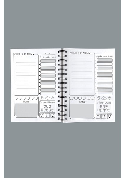 Kelebek Desenli Planlayıcı Ahşap Defter - Günlük Planlayıcı - Tarihsiz Ajanda (90 Sayfa)