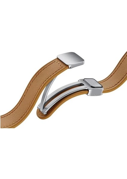 Galaxy W6 Tokalı Hibrit Deri Kordon (Ince, S/m) - Kahverengi ET-SHR93SDEGWW fiyatları