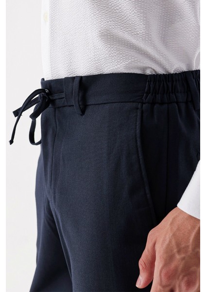 Koyu Lacivert Yan Cepli Slim Fit Dar Kesim Casual Pantolon 1003235121 indirimleri