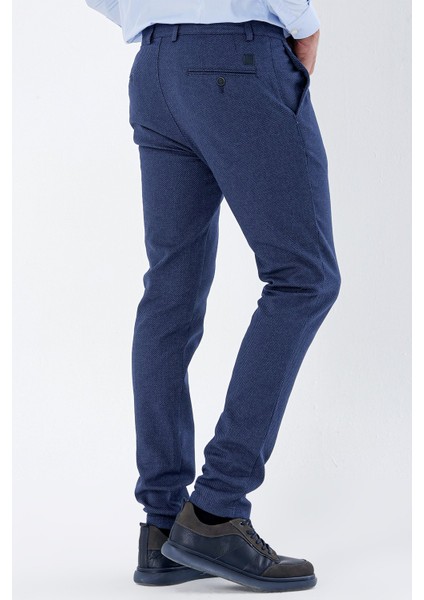 Lacivert Desenli Armürlü Yan Cepli Slim Fit Dar Kesim Casual Pantolon 1003235119 fiyatları
