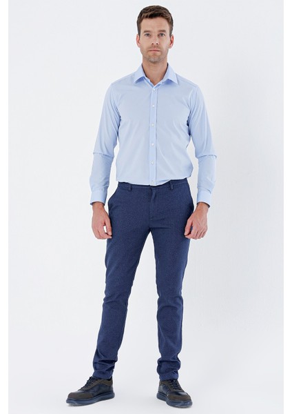 Lacivert Desenli Armürlü Yan Cepli Slim Fit Dar Kesim Casual Pantolon 1003235119 indirimleri