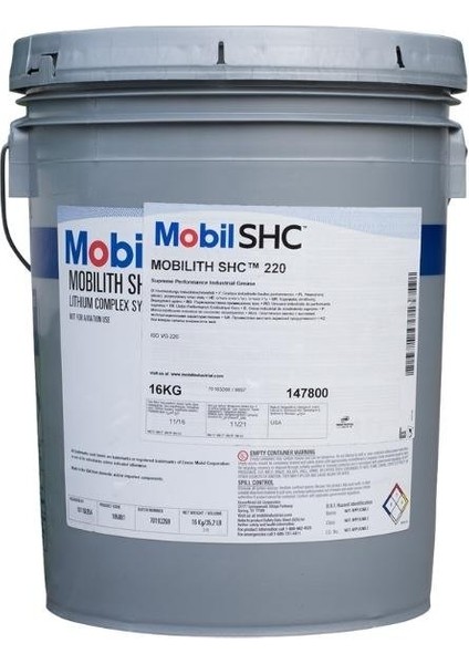 Mobilith Shc 220 Yüksek Sıcaklığa Dayanıklı Gres - 16 Kg.