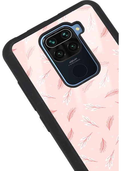 Xiaomi Redmi Note 9 Pudra Yapraklı Tasarımlı Glossy Telefon Kılıfı