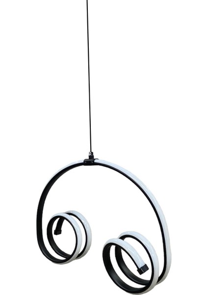 Bukle LED Avize Salon-Mutfak-Yatak Odası Siyah