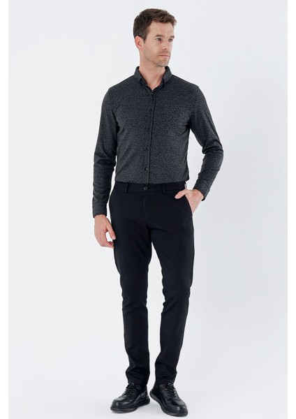 Siyah Pamuklu Yandan Cepli Casual Slim Fit Chino Pantolon 1003235120 fırsatları