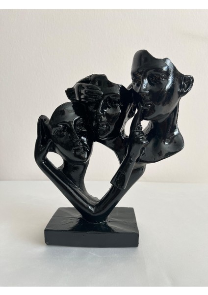 Görmedim Duymadım Bilmiyorum Heykel-Siyah 21X11 cm fırsatları