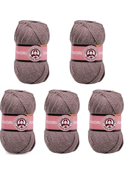Ören Bayan Favori Örgü İpi - Kahverengi - 5'Li Paket - ( Renk Kodu : 014 )