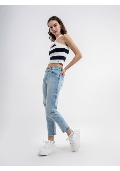 Mom Slim Fit Kadın Pantolon