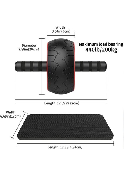 Tekno Trust TeknoTrust Siyah Ab Wheel Roller Egzersiz Tekerleği Profesyonel Ab Wheel Karın Kası Göğüs Şekillendirme Spor A