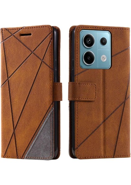 Xiaomi Poco X6 Manyetik Pu Deri Telefon Kılıfı (Yurt Dışından)