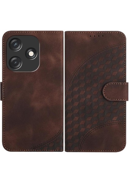 Tecno Kıvılcım 10C Geometrik Desen Pu Deri Deri Telefon Kılıfı (Yurt Dışından)