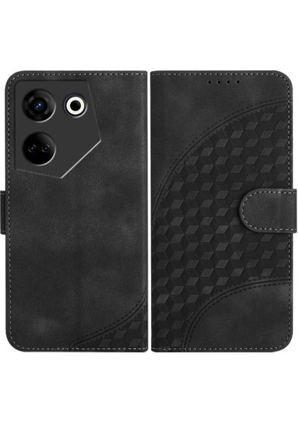 Tecno Camon 20 Deri Geometrik Desen Pu Telefon Kılıfı (Yurt Dışından)