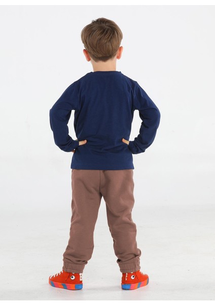 Kahve Yazılı Dino Jogger Pantolon + Tshirt Takım fiyatları