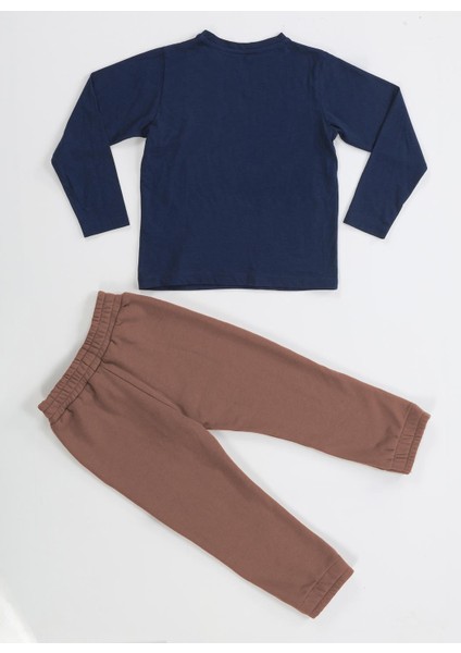 Kahve Yazılı Dino Jogger Pantolon + Tshirt Takım fırsatları