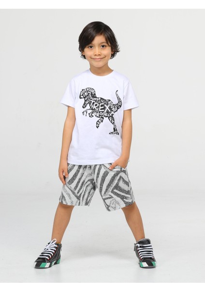 Siyah Desenli Dino Şort Takımtakım fiyatları