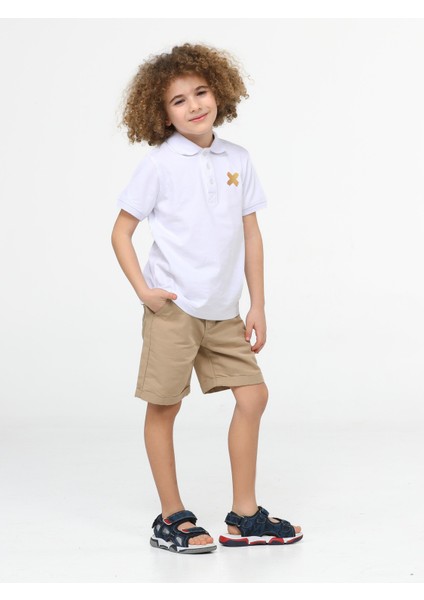 Casa Bej Gabardin Şort + Polo Tshirt Takım