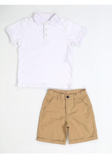 Casa Bej Gabardin Şort + Polo Tshirt Takım fırsatları