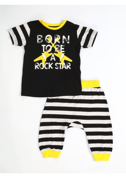 Rocker Çizgili Kapri + T-Shirt Takım modelleri