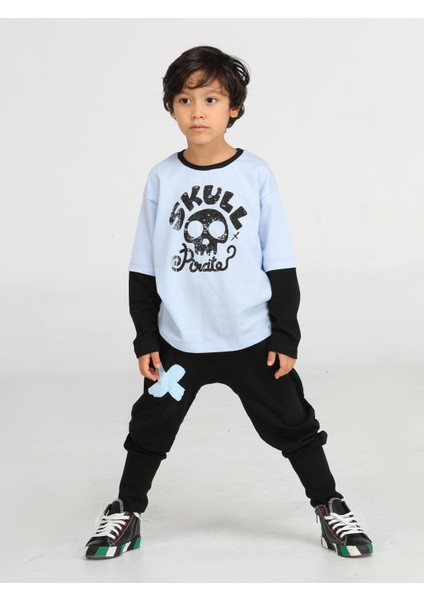 Skull Pirate Oversize T-Shirt + Baggy Pantolon Takım