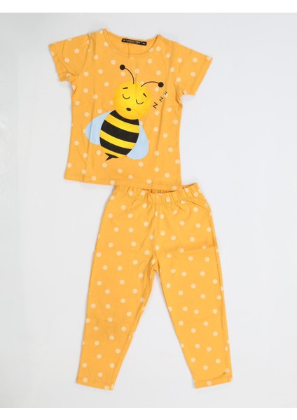 Arı Puanlı Kız Çocuk Pijama Takım