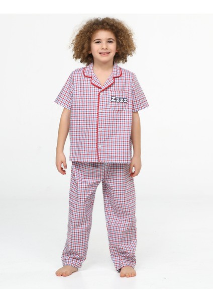 Zzzz Pamuklu Dokuma Ekose Pijama Takım