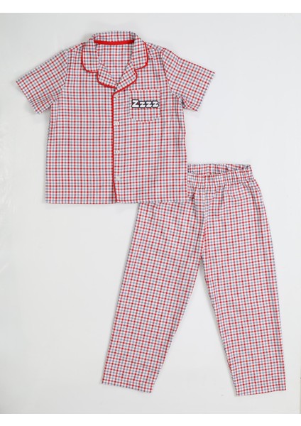 Zzzz Pamuklu Dokuma Ekose Pijama Takım