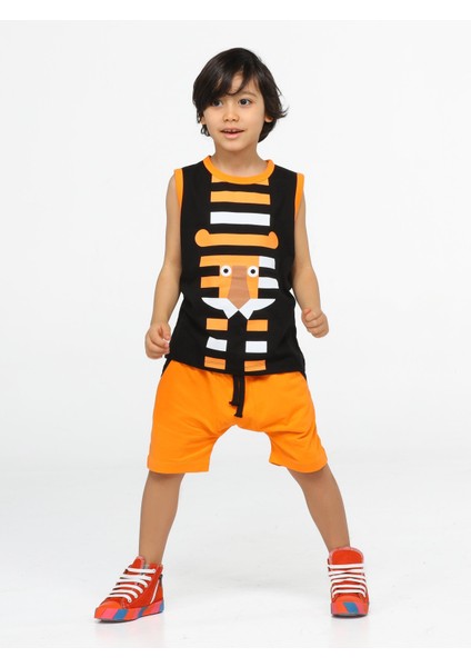 Tiger Çizgili Harem Şort Takım