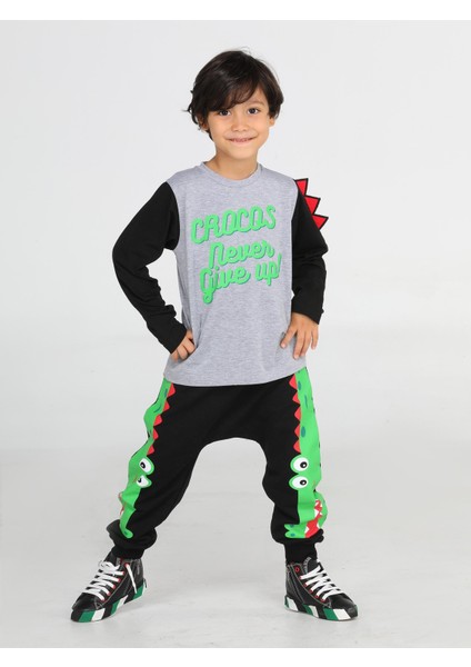 Crocos Siyah Erkek Çocuk Pantolon+T-Shirt Takım fiyatları