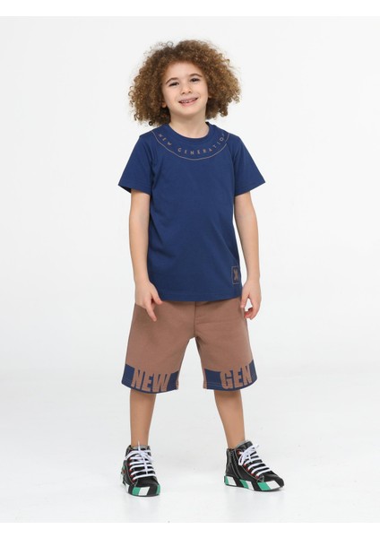 New Gen Kahve Şort + T-Shirt Takım